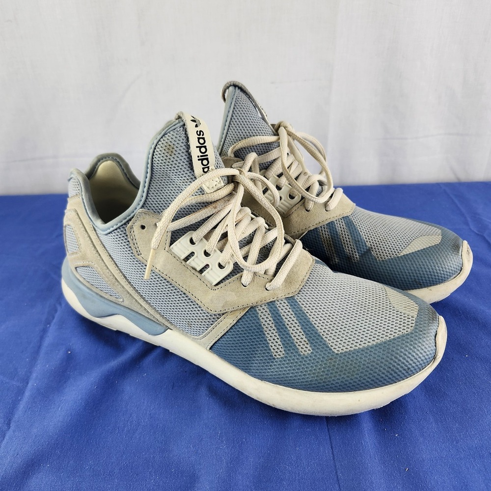 US 9.5 - Adidas Tubular‎ Runner Weave Grey Blue B23884 Lifestyle Athletic Shoes